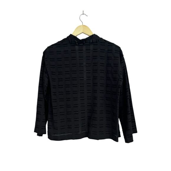Eileen Fisher Black Textured Kimono Jacket, Size Petite Small - Picture 10 of 10